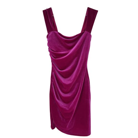 Nookie Fuchsia Velvet Mini Dress - Picture 2 of 4